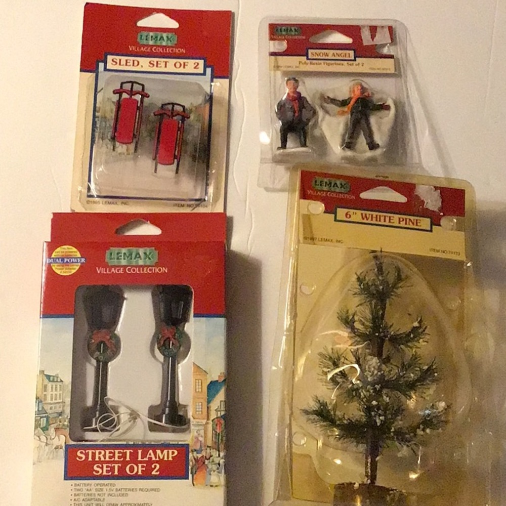 Lemax Village Collection Accessories, 4 pieces